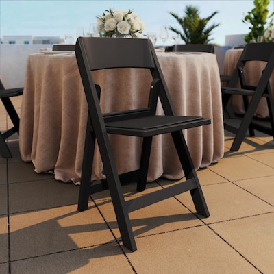 Flash Furniture Hercules Tucker Resin Banquet Folding Chair, Black, 2/Pack (2LEL1MBK)