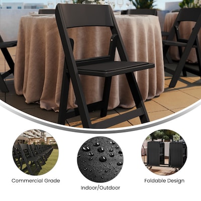 Flash Furniture Hercules Tucker Resin Banquet Folding Chair, Black, 2/Pack (2LEL1MBK)
