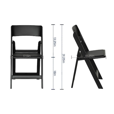 Flash Furniture Hercules Tucker Resin Banquet Folding Chair, Black, 2/Pack (2LEL1MBK)