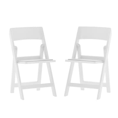 Flash Furniture Hercules Tucker Resin Banquet Folding Chair, White, 2/Pack (2LEL1MWH)