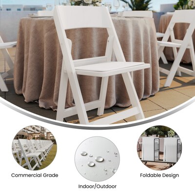 Flash Furniture Hercules Tucker Resin Banquet Folding Chair, White, 2/Pack (2LEL1MWH)