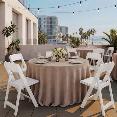 Flash Furniture Hercules Tucker Resin Banquet Folding Chair, White, 2/Pack (2LEL1MWH)