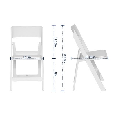 Flash Furniture Hercules Tucker Resin Banquet Folding Chair, White, 2/Pack (2LEL1MWH)