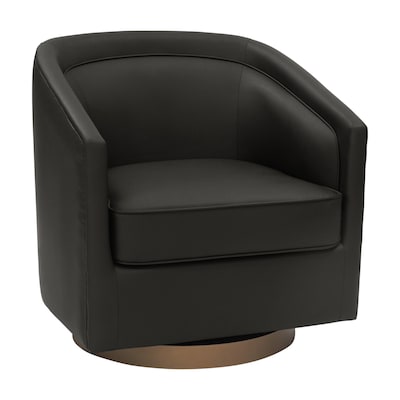 Flash Furniture Dean LeatherSoft Swivel Club Chair, Black (BSAC22064BLKPU)