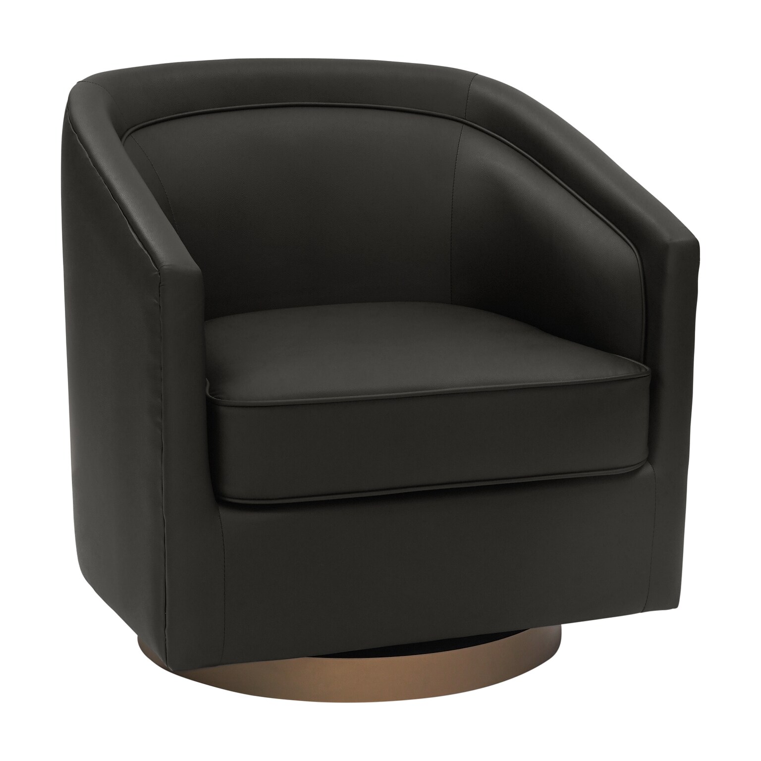 Flash Furniture Dean LeatherSoft Swivel Club Chair, Black (BSAC22064BLKPU)