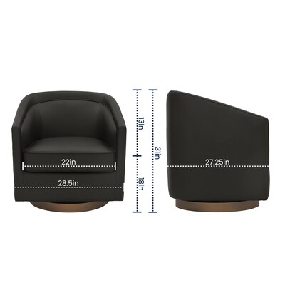 Flash Furniture Dean LeatherSoft Swivel Club Chair, Black (BSAC22064BLKPU)