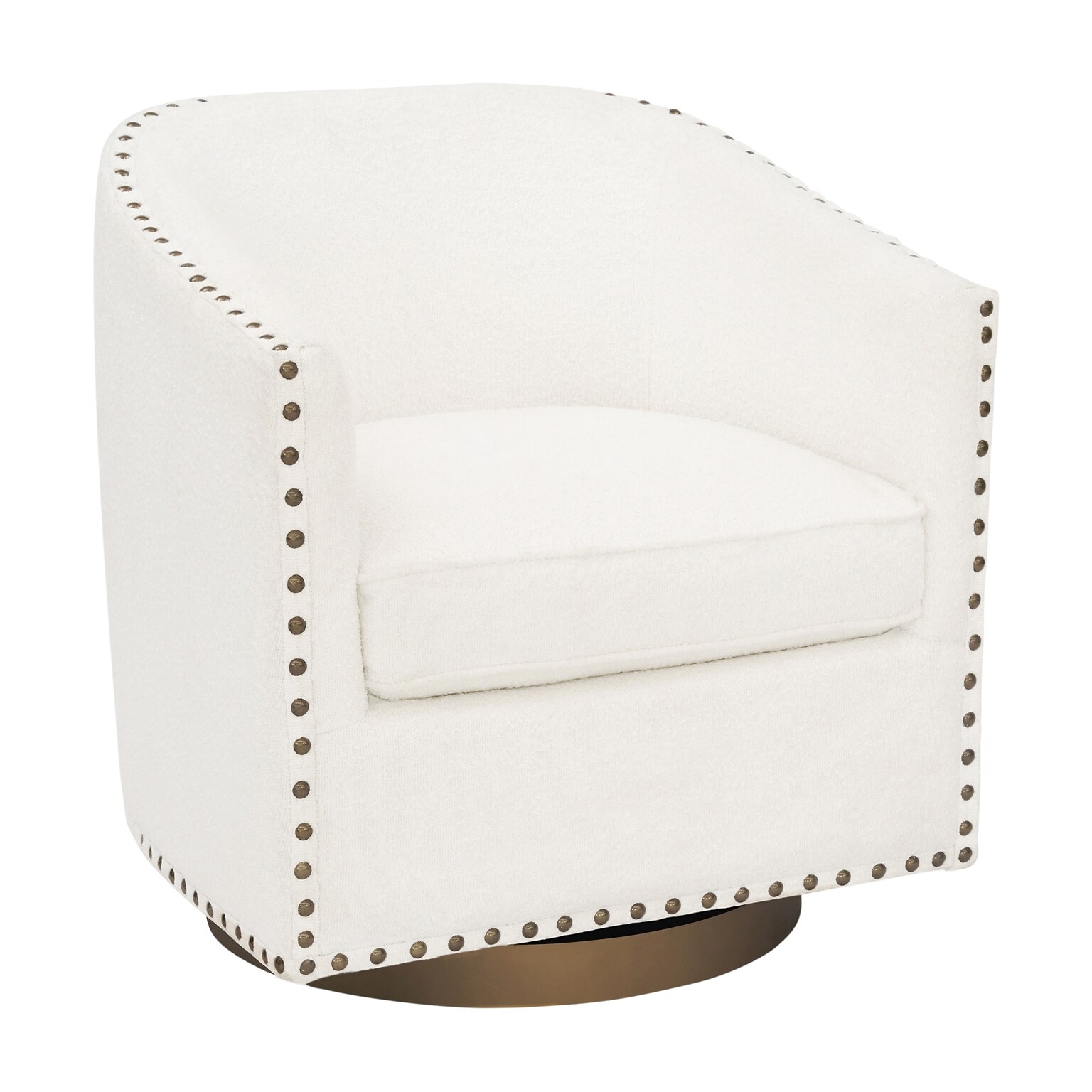 Flash Furniture Myles Fabric Swivel Club Chair, Cream Boucle (BSAC22061CRMBCL)