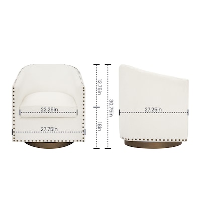 Flash Furniture Myles Fabric Swivel Club Chair, Cream Boucle (BSAC22061CRMBCL)