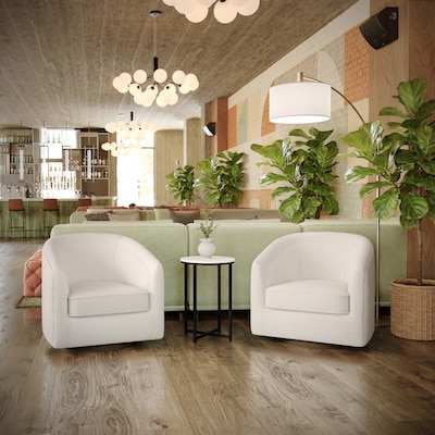 Flash Furniture Dean Fabric Swivel Club Chair, Cream Boucle (BSAC22064CRMBCL)