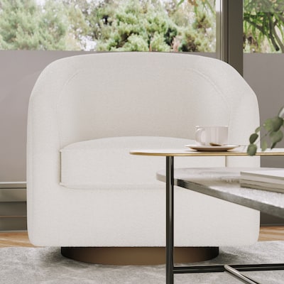Flash Furniture Dean Fabric Swivel Club Chair, Cream Boucle (BSAC22064CRMBCL)
