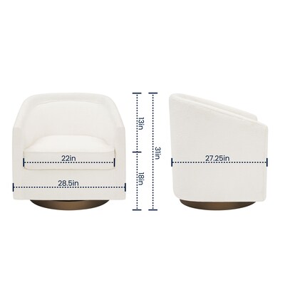 Flash Furniture Dean Fabric Swivel Club Chair, Cream Boucle (BSAC22064CRMBCL)