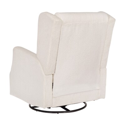 Flash Furniture Omma Fabric Swivel Glider Rocker Recliner Chair, Off-White Boucle (CYRAC537OFWBC)