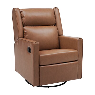 Flash Furniture Cash LeatherSoft Swivel Glider Rocker Manual Recliner Chair, Cognac (CYRAC536UCGNPU)