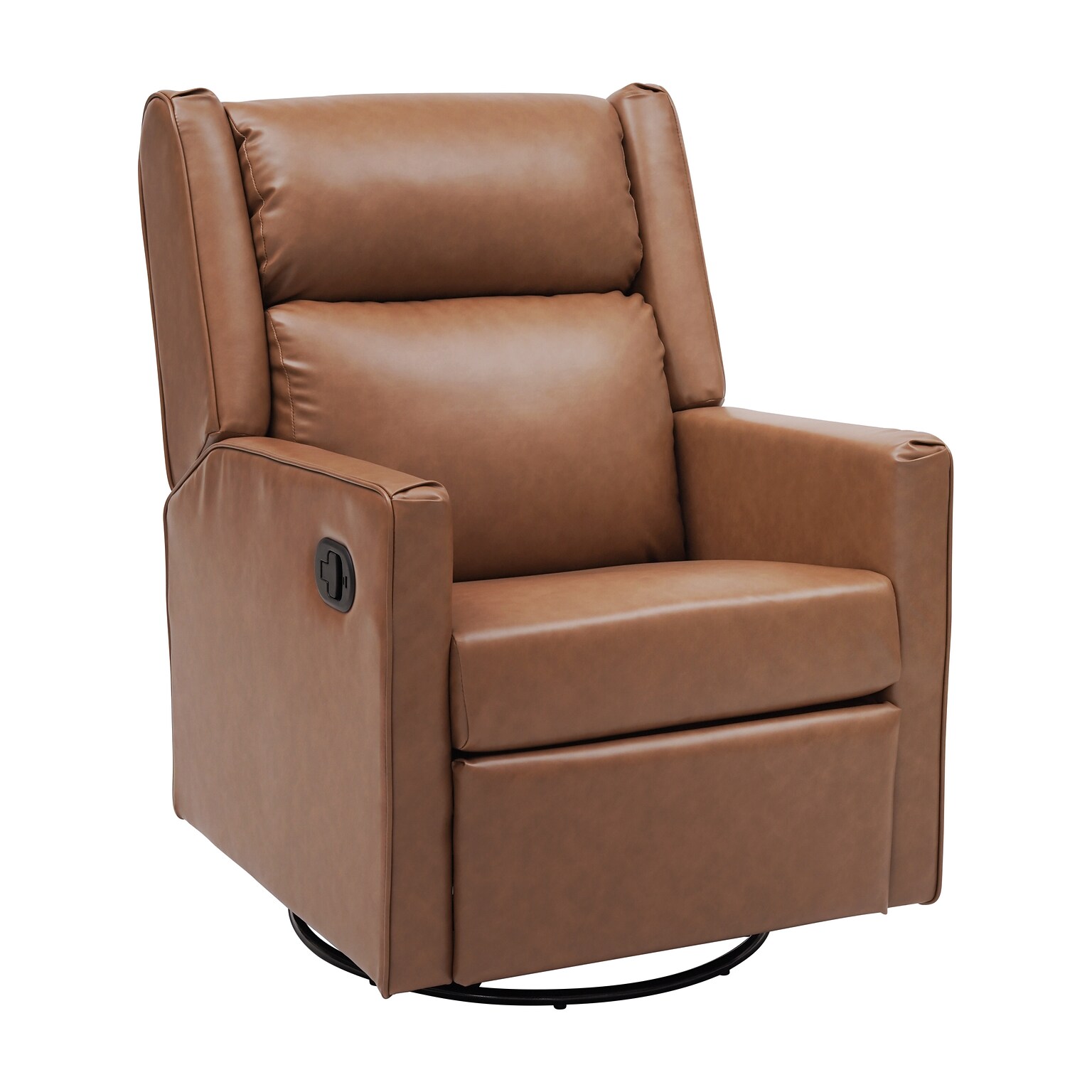 Flash Furniture Cash LeatherSoft Swivel Glider Rocker Manual Recliner Chair, Cognac (CYRAC536UCGNPU)