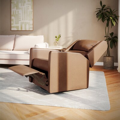 Flash Furniture Cash LeatherSoft Swivel Glider Rocker Manual Recliner Chair, Cognac (CYRAC536UCGNPU)