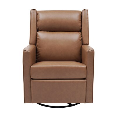 Flash Furniture Cash LeatherSoft Swivel Glider Rocker Manual Recliner Chair, Cognac (CYRAC536UCGNPU)