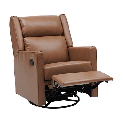 Flash Furniture Cash LeatherSoft Swivel Glider Rocker Manual Recliner Chair, Cognac (CYRAC536UCGNPU)