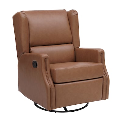 Flash Furniture Omma LeatherSoft Swivel Glider Rocker Recliner Chair, Cognac (CYRAC537CGNPU)