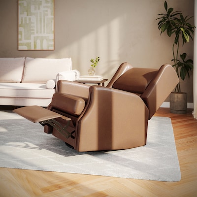 Flash Furniture Omma LeatherSoft Swivel Glider Rocker Recliner Chair, Cognac (CYRAC537CGNPU)