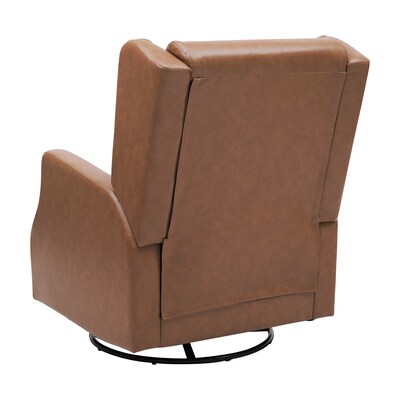 Flash Furniture Omma LeatherSoft Swivel Glider Rocker Recliner Chair, Cognac (CYRAC537CGNPU)