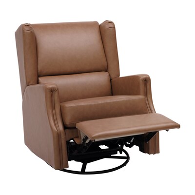 Flash Furniture Omma LeatherSoft Swivel Glider Rocker Recliner Chair, Cognac (CYRAC537CGNPU)