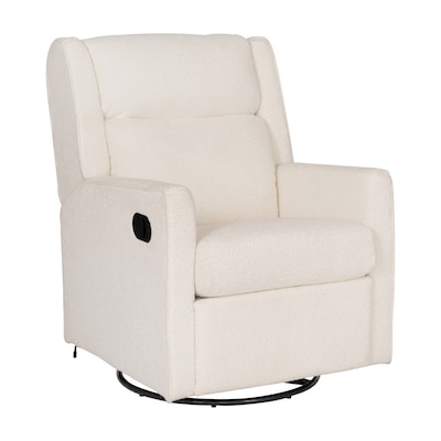Flash Furniture Cash Fabric Swivel Glider Rocker Manual Recliner Chair, Off-White Boucle (CYRAC536UOFWBC)