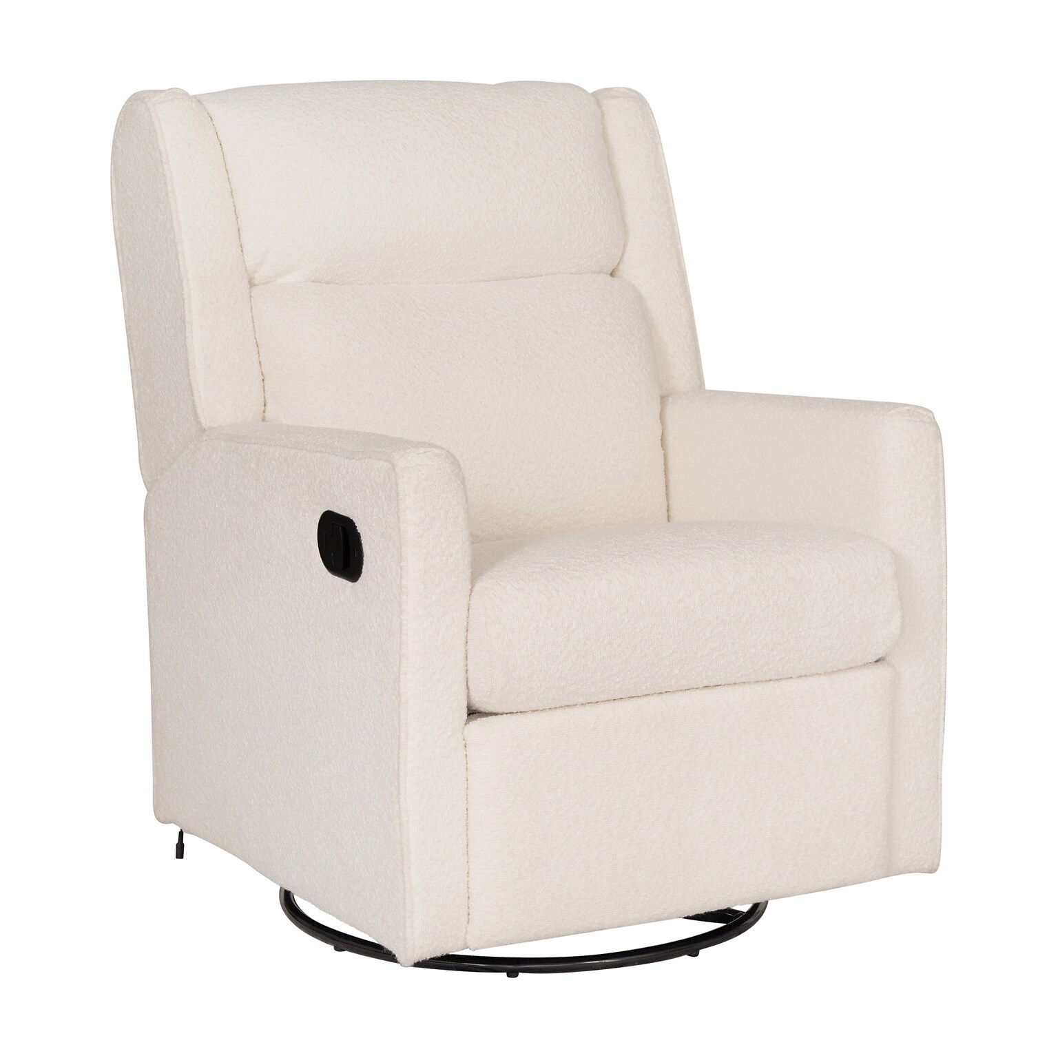 Flash Furniture Cash Fabric Swivel Glider Rocker Manual Recliner Chair, Off-White Boucle (CYRAC536UOFWBC)