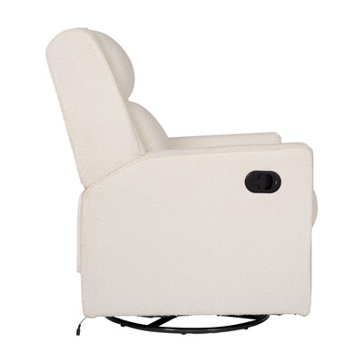Flash Furniture Cash Fabric Swivel Glider Rocker Manual Recliner Chair, Off-White Boucle (CYRAC536UOFWBC)
