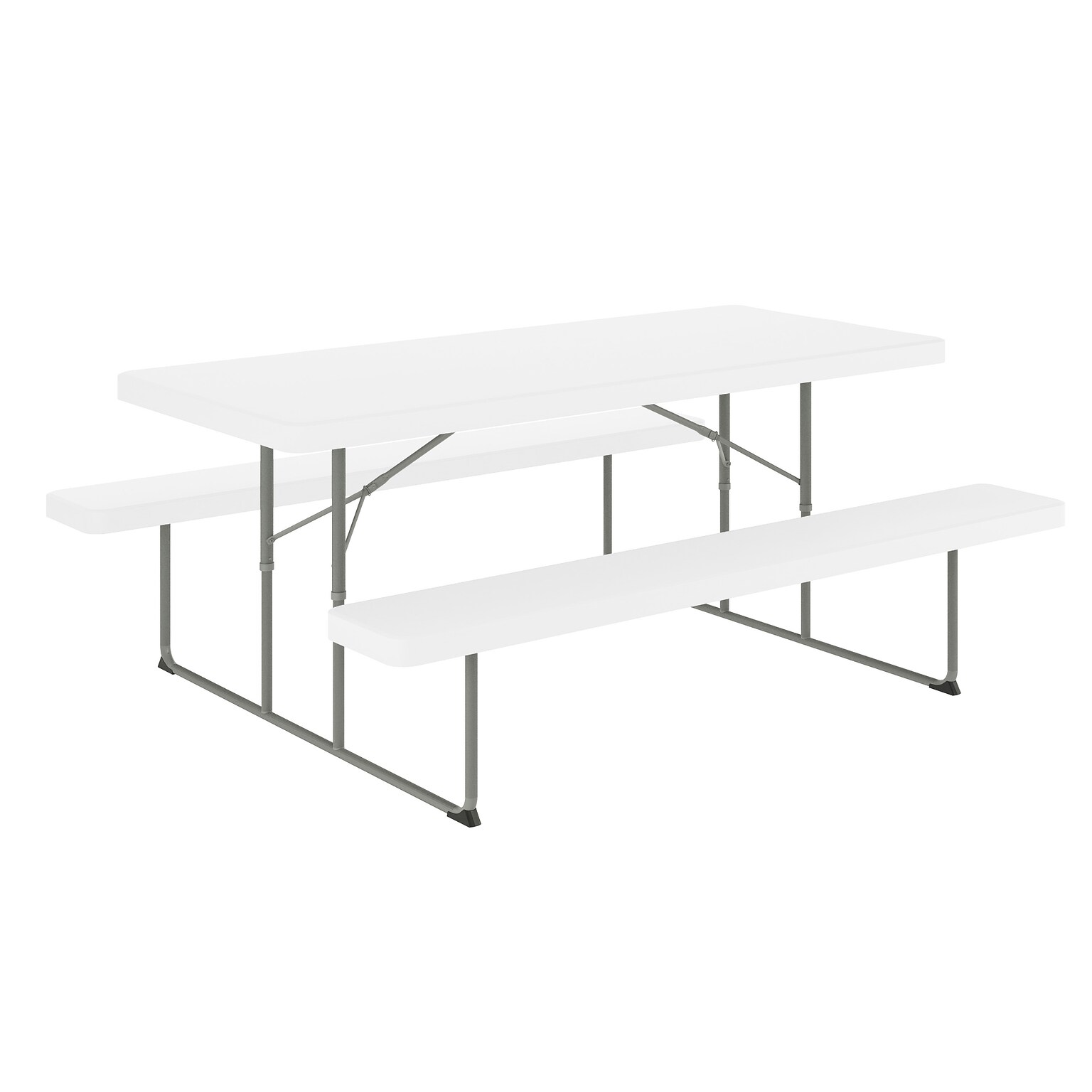 Flash Furniture Insta-Fold 6 Plastic Picnic Folding Table, Granite White (RBEBB3072FDMWH)