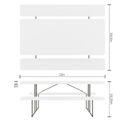 Flash Furniture Insta-Fold 6' Plastic Picnic Folding Table, Granite White (RBEBB3072FDMWH)