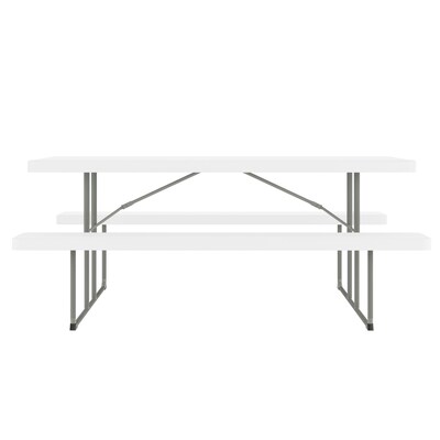Flash Furniture Insta-Fold 6' Plastic Picnic Folding Table, Granite White (RBEBB3072FDMWH)