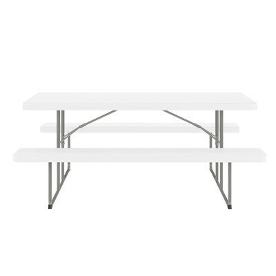 Flash Furniture Insta-Fold 6' Plastic Picnic Folding Table, Granite White (RBEBB3072FDMWH)