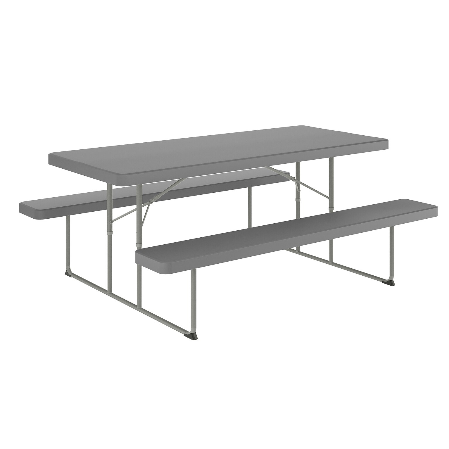 Flash Furniture Insta-Fold 6 Plastic Picnic Folding Table, Granite Gray (RBEBB3072FDMGY)