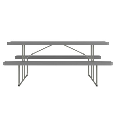 Flash Furniture Insta-Fold 6' Plastic Picnic Folding Table, Granite Gray (RBEBB3072FDMGY)