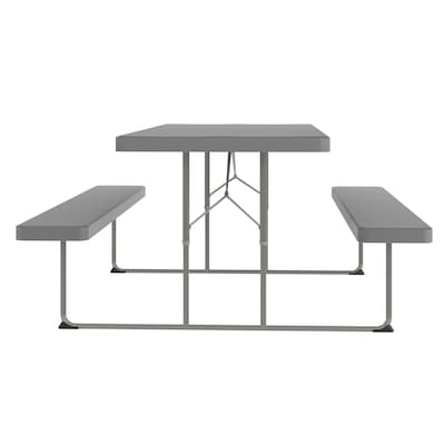 Flash Furniture Insta-Fold 6' Plastic Picnic Folding Table, Granite Gray (RBEBB3072FDMGY)