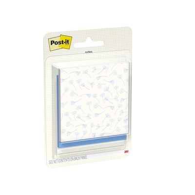 Post-it Notes Polished Patterns Blue Cottage, 3 x 3, 45 Sheet/Pad, 3 Pads/Pack (3321-PP-BC)