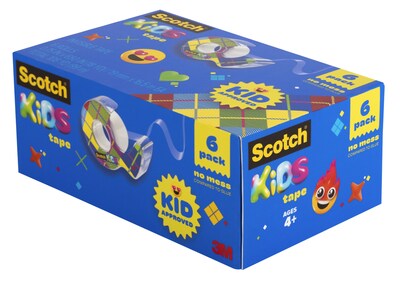 Scotch Kids Invisible Clear Tape With Dispenser, 0.75 x 18 yds., 1 Core, 6 Rolls/Pack (KT-MA-6-650)