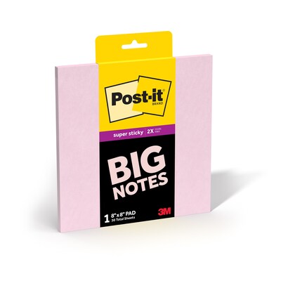 Post-it Super Sticky Big Notes, 8 x 8, Pink Salt, 30 Sheet/Pad (BN-8PNK)