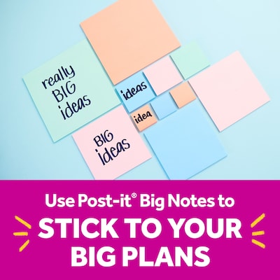 Post-it Super Sticky Big Notes, 8" x 8", Pink Salt, 30 Sheet/Pad (BN-8PNK)