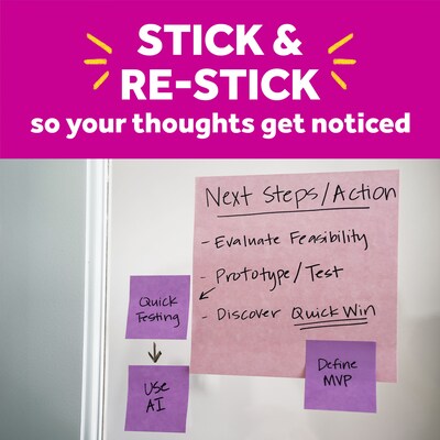 Post-it Super Sticky Big Notes, 8" x 8", Pink Salt, 30 Sheet/Pad (BN-8PNK)