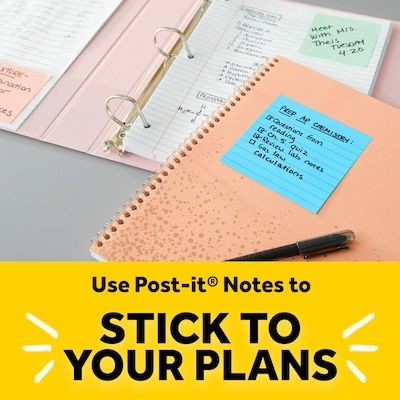 Post-it Cube Sticky Notes, 3" x 3", Sunburst Collection, 400 Sheets/Cube (2027-SUN)