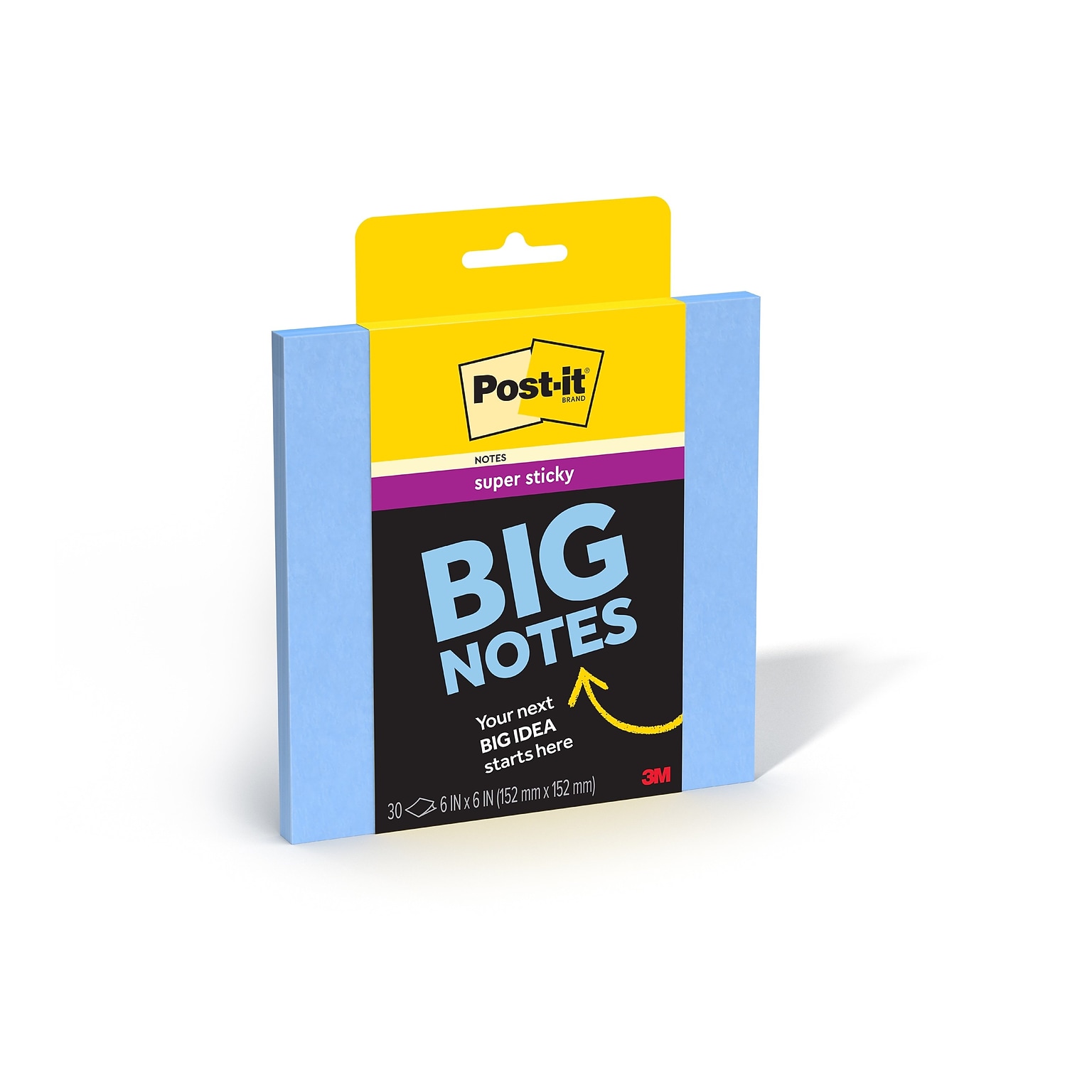 Post-it Super Sticky Big Notes, 6 x 6, Washed Denim, 30 Sheet/Pad, 1 Pad (BN-6BLU)