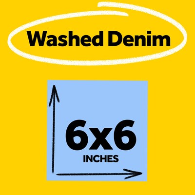 Post-it Super Sticky Big Notes, 6 x 6, Washed Denim, 30 Sheet/Pad, 1 Pad (BN-6BLU)