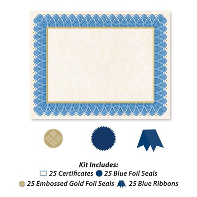 Geographics General Certificate Set, Blue/White, 25/KIT (47404)