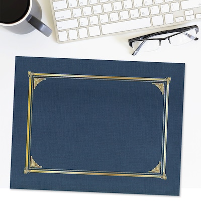 Geographics General Certificate Holders, Blue/Gold, 25/Carton (49519)