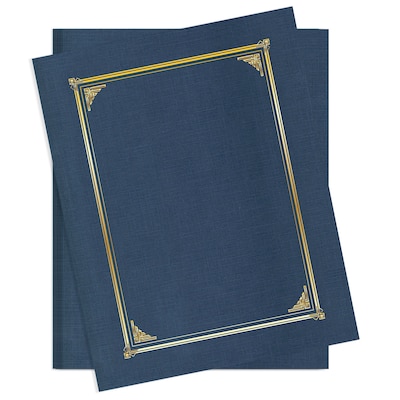 Geographics General Certificate Holders, Blue/Gold, 25/Carton (49519)