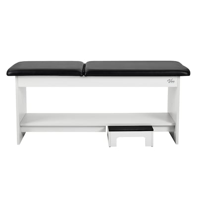 Viva Comfort Alto Electric Height Adjustable Exam Table with Shelf, Step Stool, 400lbs Capacity, Black (996-14-BLK-SS-MK)