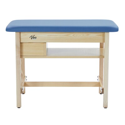 Viva Comfort Axis Physical Therapy Taping Table with Top Shelf, 380 lbs. Capacity, Oak (ADIME923-01-BLU-TS)