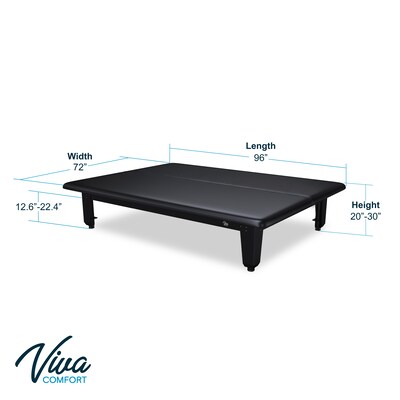 Viva Comfort TheraLift Electric Height Adjustable Bariatric Treatment Table, 1500 lbs Capacity, Black (ADI903-60-86-BLK)