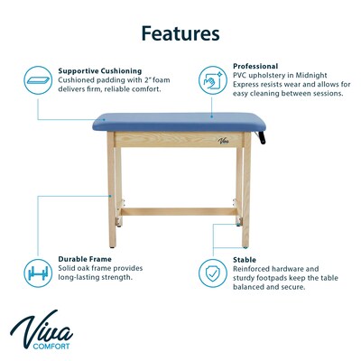 Viva Comfort Axis Physical Therapy Taping Table, 380 lbs. Capacity, Blue (ADIME923-01-BLU)